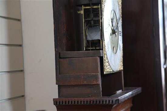 A mid 18th century and later mahogany longcase clock, Davie Steward, Newport Pagnell, H.206cm